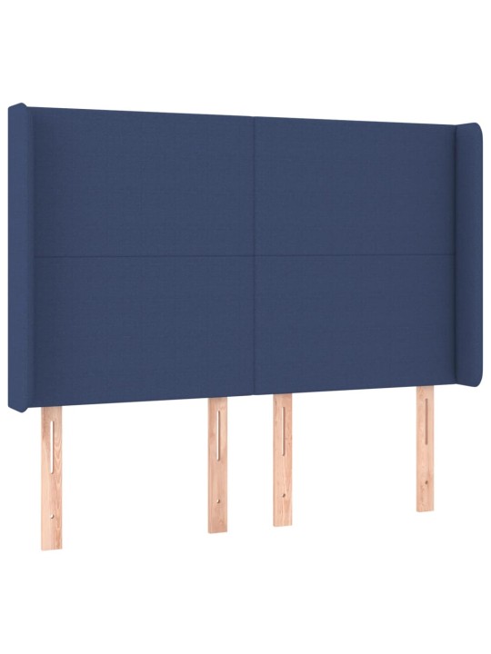 Box spring postel s matrací a led modrá 140x190 cm textil