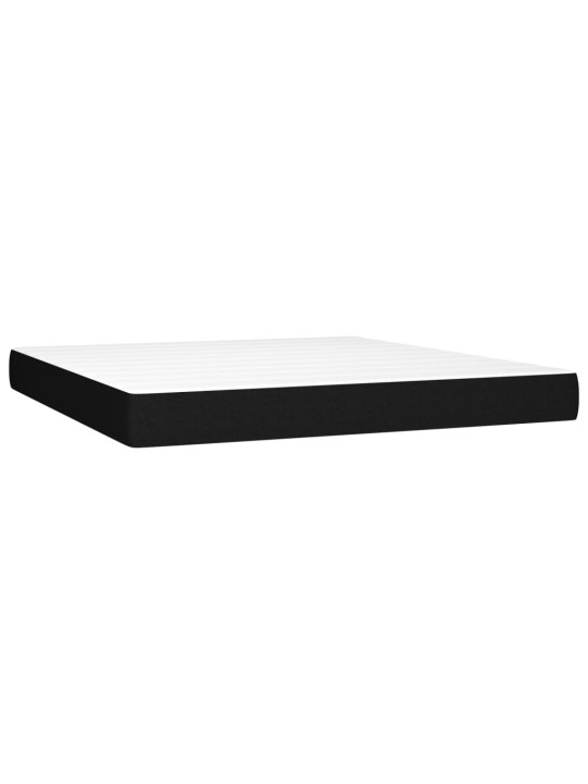 Box spring postel s matrací a LED černá 160x200 cm textil