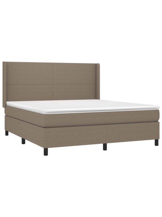 Box spring postel s matrací a LED taupe 160x200 cm textil