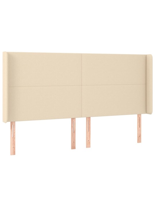 Box spring postel s matrací a led krémová 160x200 cm textil