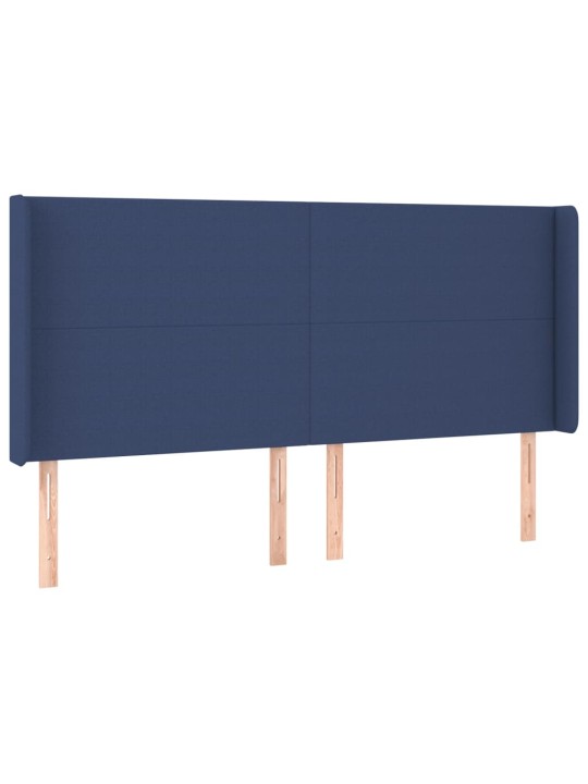Box spring postel s matrací a LED modrá 160x200 cm textil