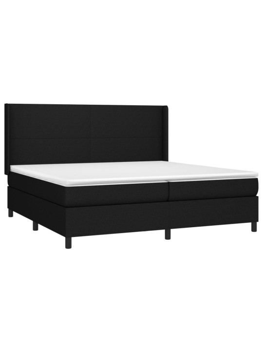 Box spring postel s matrací a LED černá 200x200 cm textil