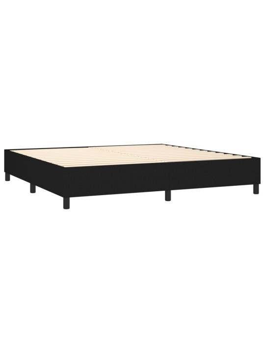 Box spring postel s matrací a LED černá 200x200 cm textil