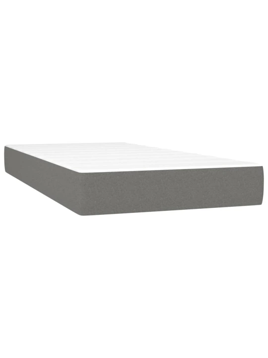 Box spring postel s matrací a LED tmavě šedá 100x200 cm textil