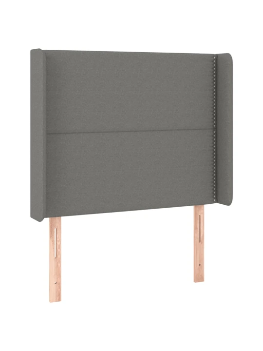 Box spring postel s matrací a LED tmavě šedá 100x200 cm textil