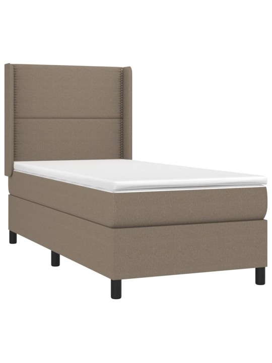 Box spring postel s matrací a LED taupe 100x200 cm textil