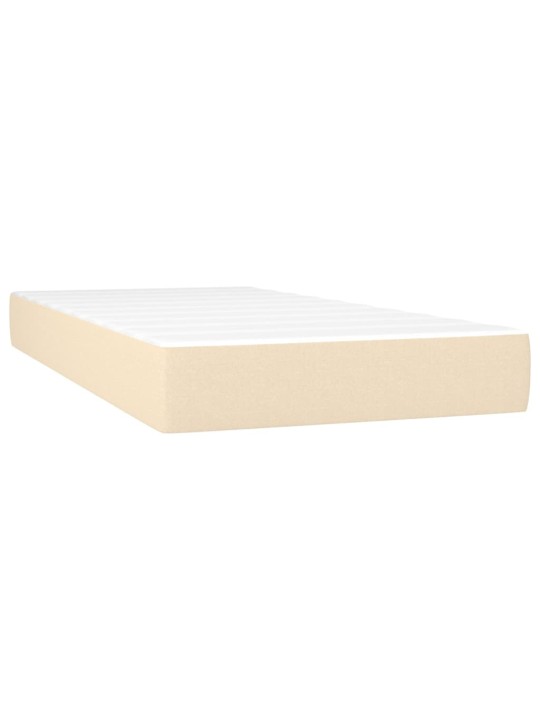 Box spring postel s matrací a LED krémová 100x200 cm textil