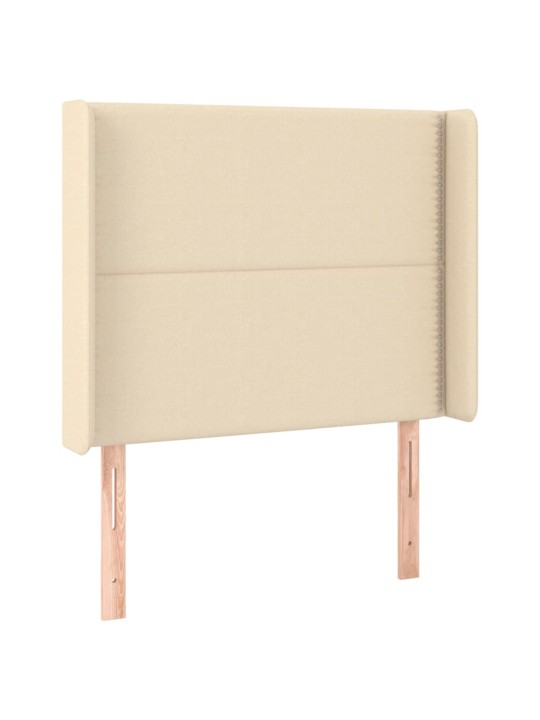Box spring postel s matrací a LED krémová 100x200 cm textil
