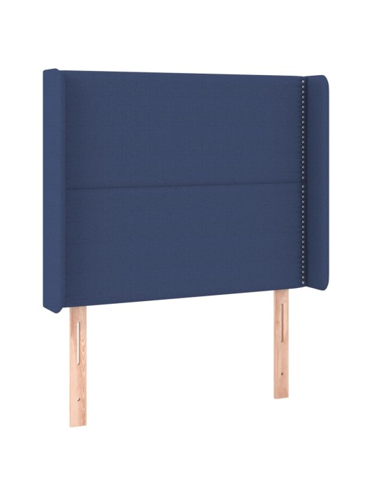 Box spring postel s matrací a LED modrá 100x200 cm textil