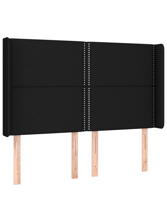 Box spring postel s matrací a LED černá 140x190 cm textil