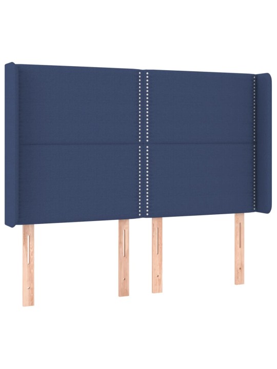 Box spring postel s matrací a LED modrá 140x190 cm textil