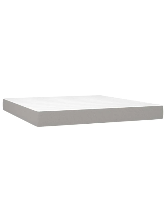 Box spring postel s matrací a LED světle šedá 160x200 cm textil