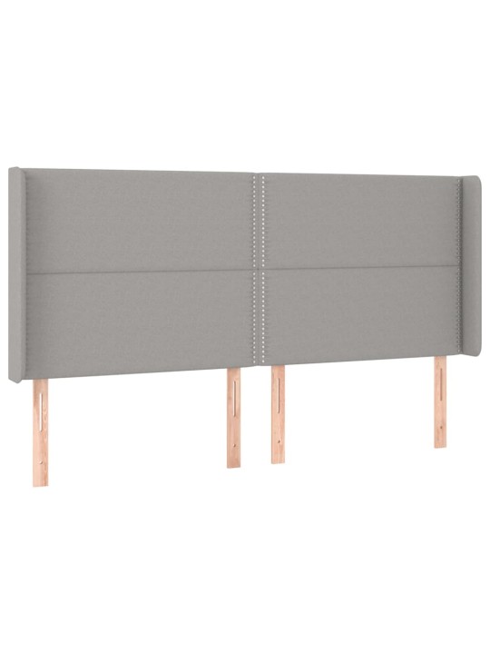 Box spring postel s matrací a LED světle šedá 160x200 cm textil