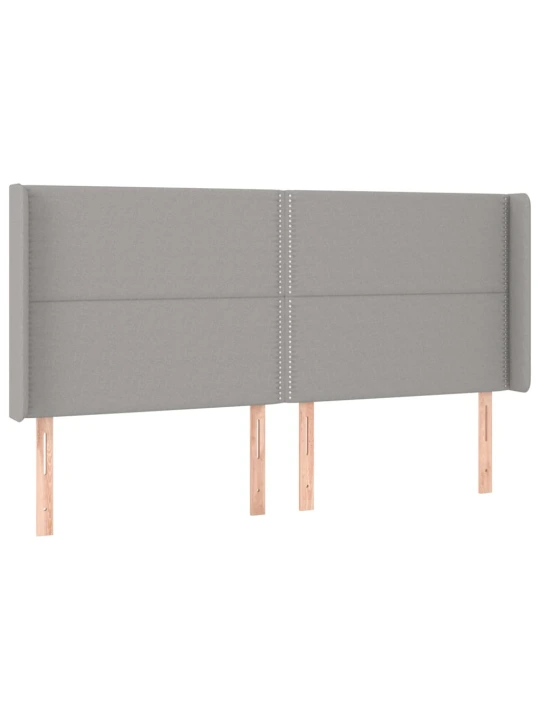 Box spring postel s matrací a LED světle šedá 160x200 cm textil