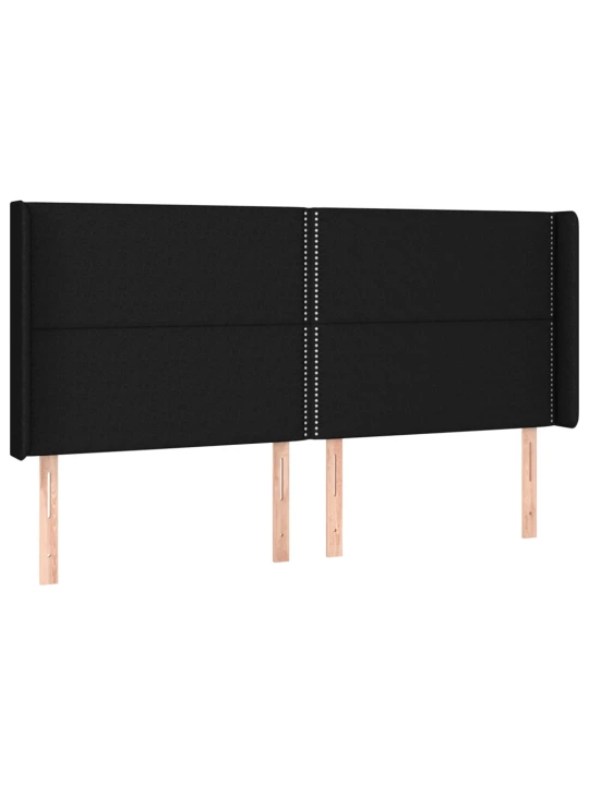 Box spring postel s matrací a LED černá 160x200 cm textil