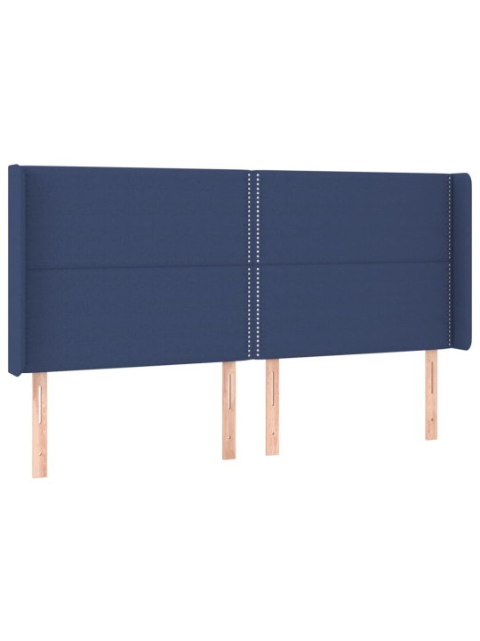 Box spring postel s matrací a led modrá 160x200 cm textil