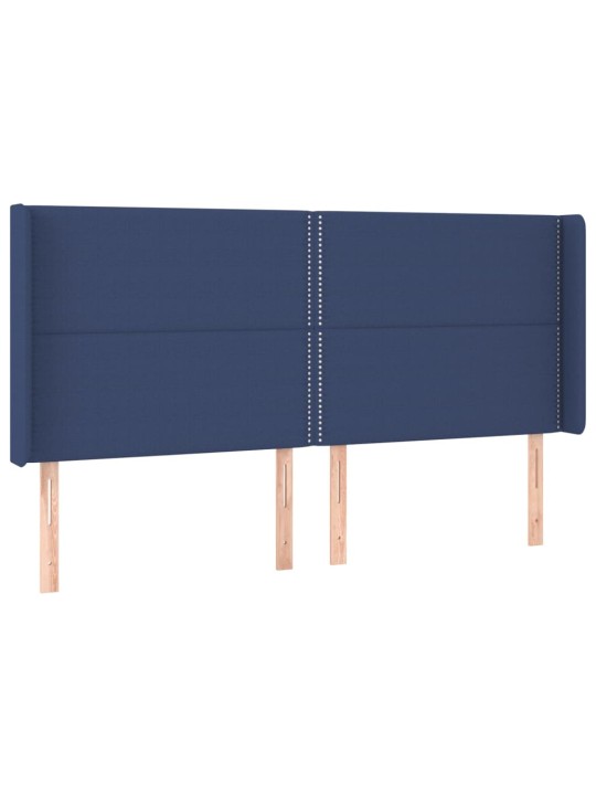 Box spring postel s matrací a LED modrá 180x200 cm textil
