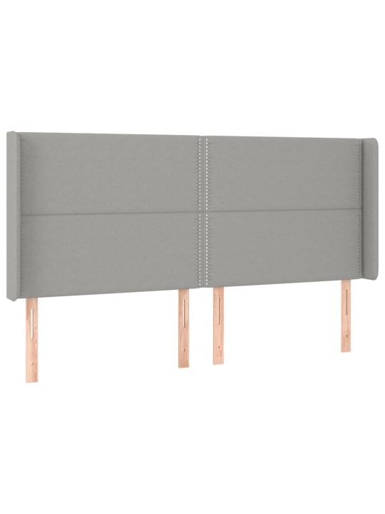 Box spring postel s matrací a LED světle šedá 200x200 cm textil