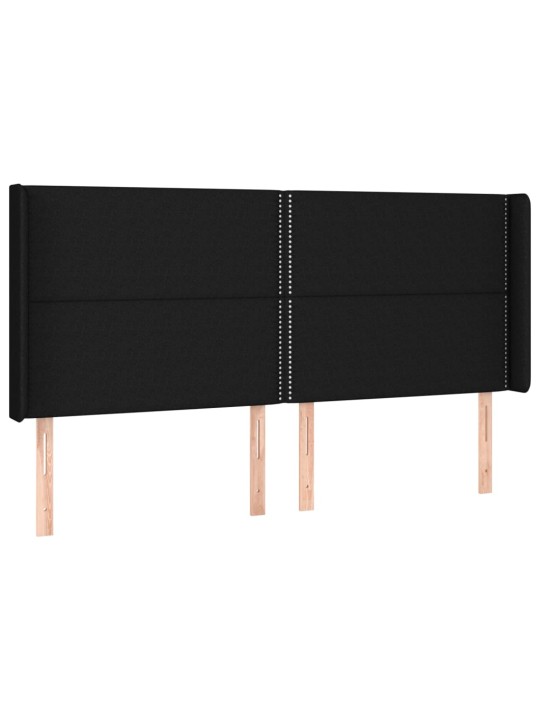 Box spring postel s matrací a LED černá 200x200 cm textil