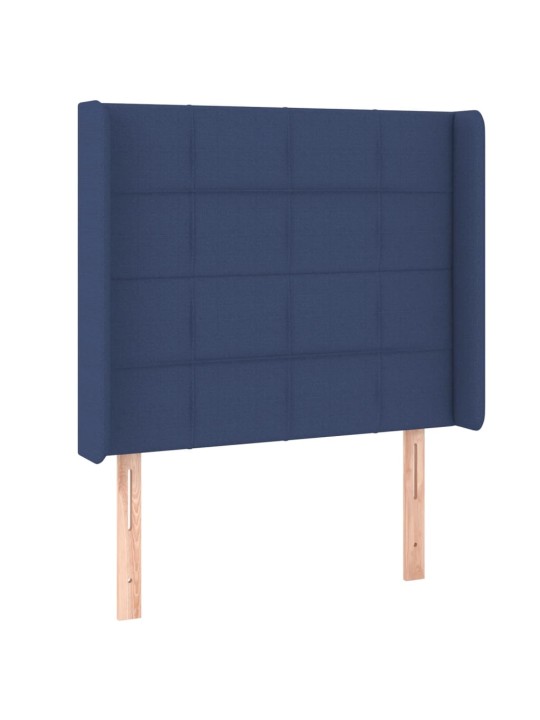 Box spring postel s matrací a LED modrá 90x190 cm textil