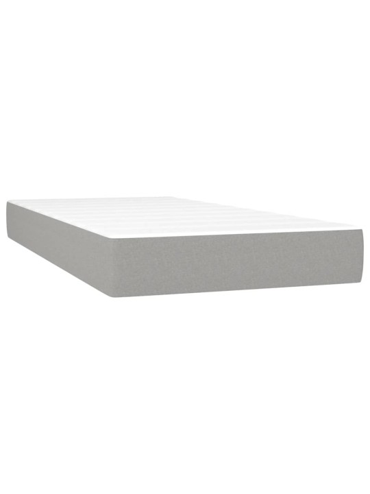 Box spring postel s matrací a LED světle šedá 100x200 cm textil