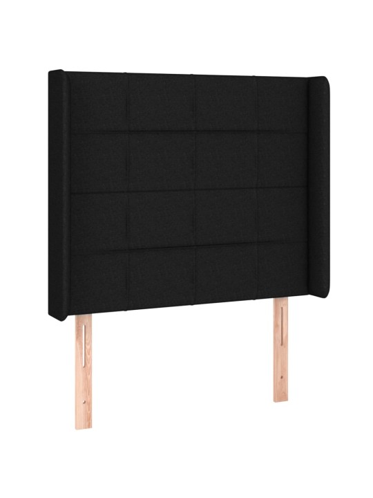 Box spring postel s matrací a LED černá 100x200 cm textil