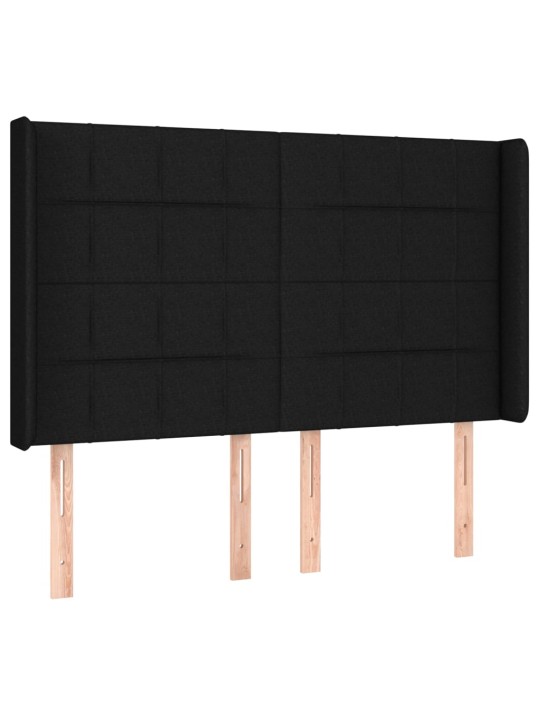 Box spring postel s matrací a LED černá 140x190 cm textil