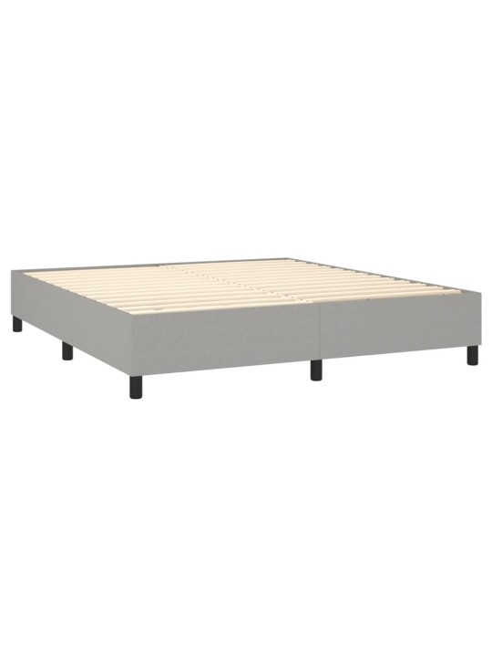 Box spring postel s matrací a LED světle šedá 160x200 cm textil