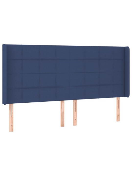 Box spring postel s matrací a LED modrá 180x200 cm textil