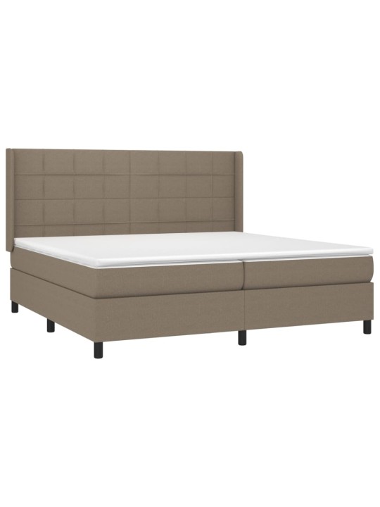 Box spring postel s matrací a led taupe 200x200 cm textil