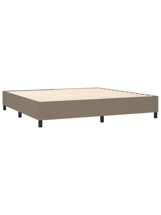 Box spring postel s matrací a led taupe 200x200 cm textil