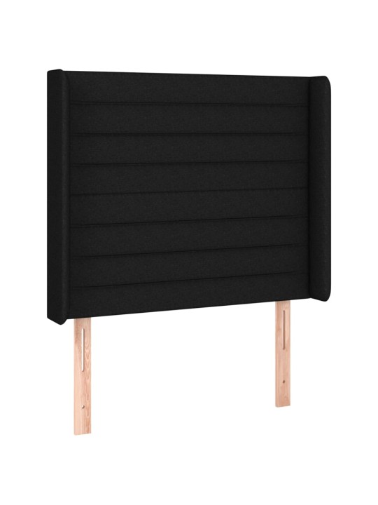 Box spring postel s matrací a LED černá 80 x 200 cm textil