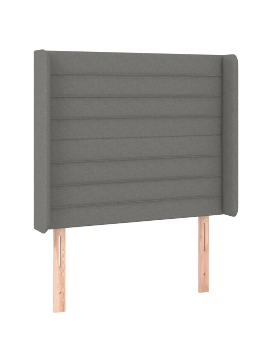 Box spring postel s matrací a LED tmavě šedá 90x200 cm textil