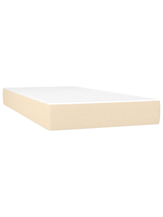 Box spring postel s matrací a LED krémová 100x200 cm textil
