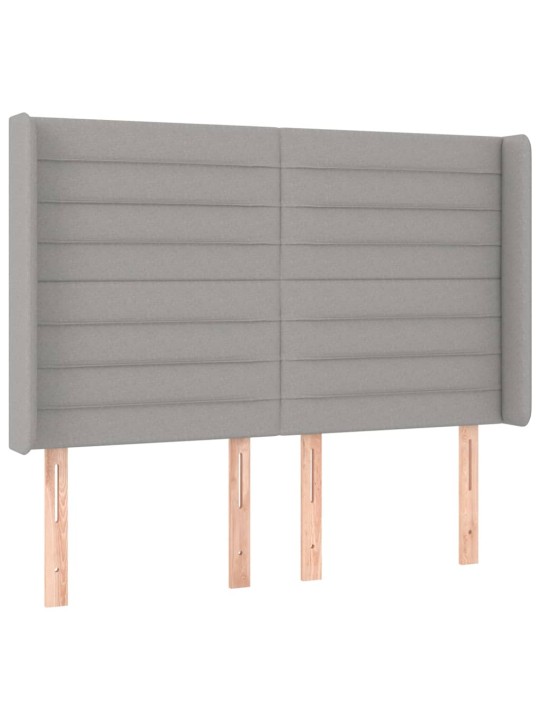 Box spring postel s matrací a LED světle šedá 140x190 cm textil