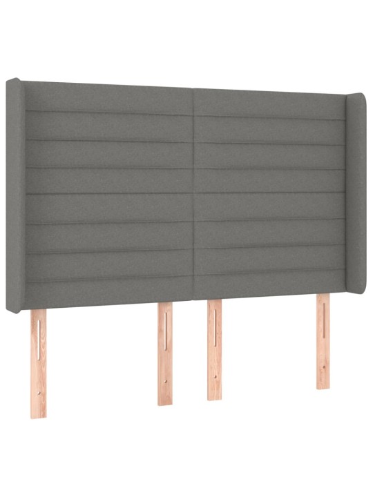 Box spring postel s matrací a LED tmavě šedá 140x190 cm textil