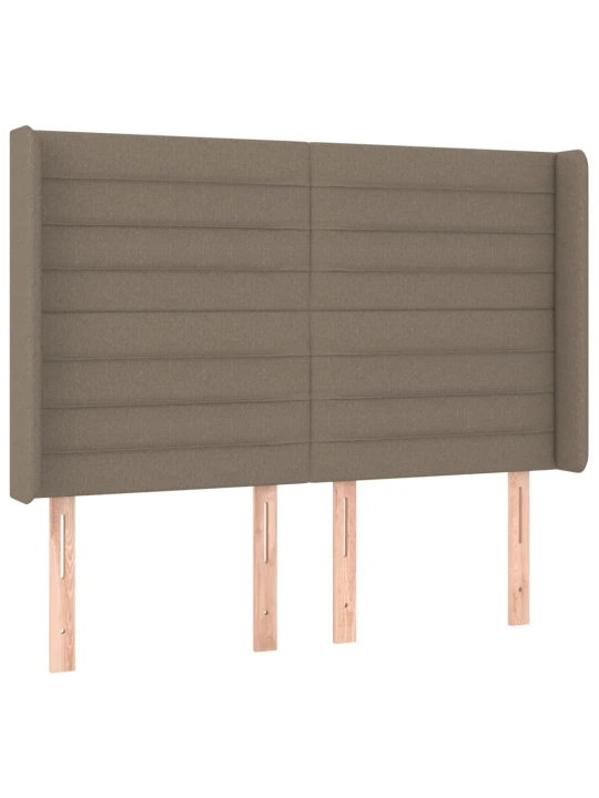 Box spring postel s matrací a led taupe 140x190 cm textil