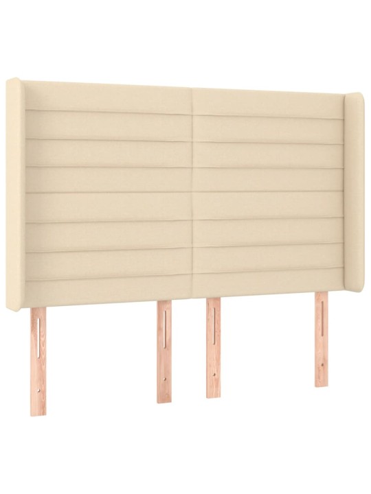 Box spring postel s matrací a led krémová 140x190 cm textil