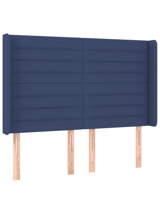 Box spring postel s matrací a LED modrá 140x190 cm textil