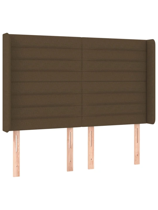 Box spring postel s matrací a LED tmavě hnědá 140x200 cm textil