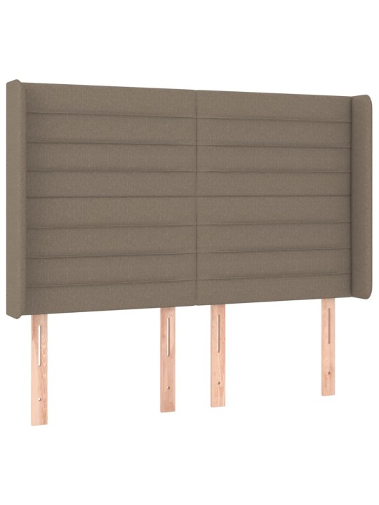Box spring postel s matrací a LED taupe 140x200 cm textil