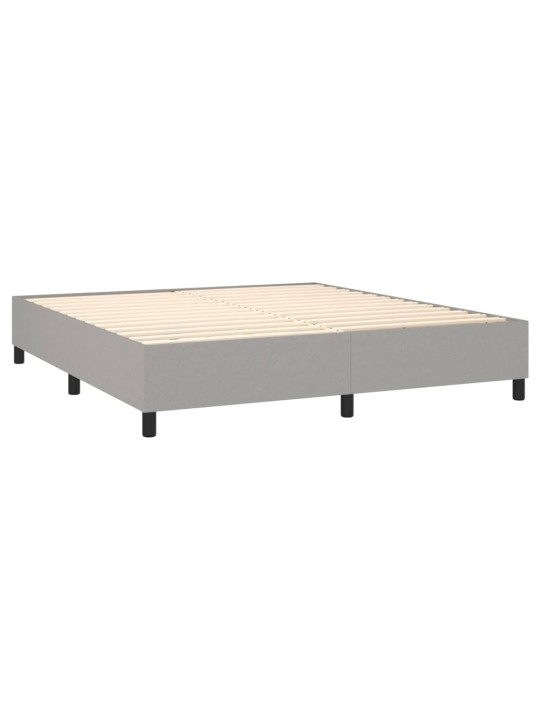 Box spring postel s matrací a LED světle šedá 160x200 cm textil