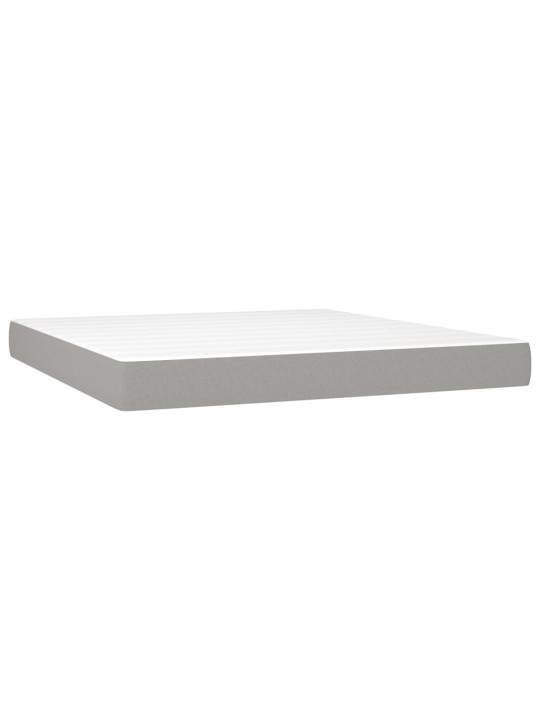 Box spring postel s matrací a LED světle šedá 160x200 cm textil