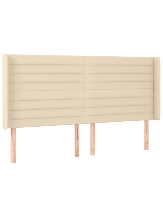 Box spring postel s matrací a led krémová 160x200 cm textil