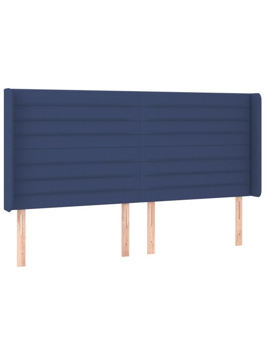 Box spring postel s matrací a led modrá 160x200 cm textil