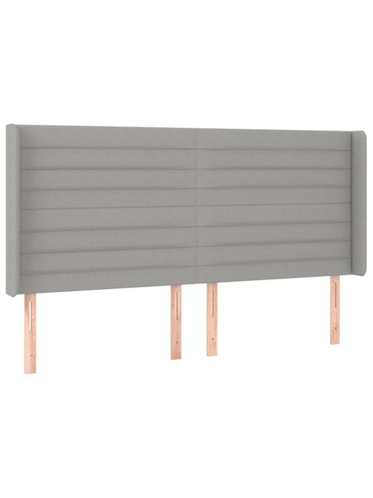Box spring postel s matrací a LED světle šedá 200x200 cm textil