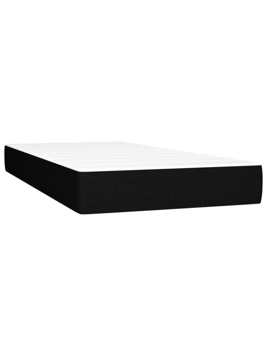 Box spring postel s matrací a LED černá 100x200 cm textil