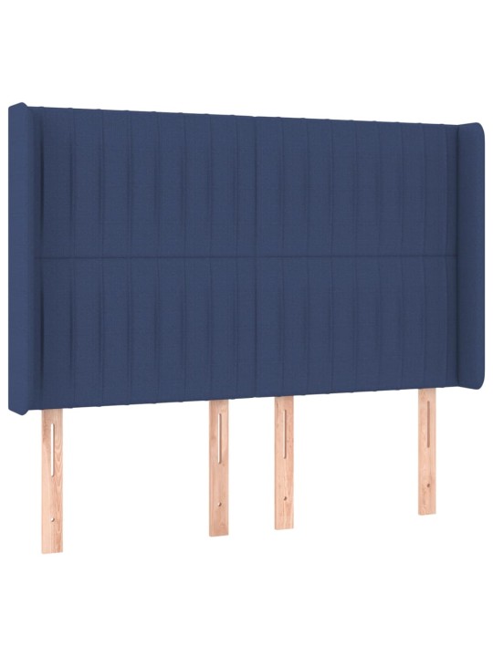 Box spring postel s matrací a LED modrá 140x190 cm textil