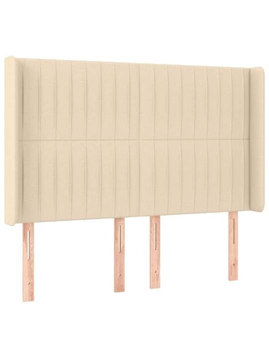 Box spring postel s matrací a led krémová 140x200 cm textil