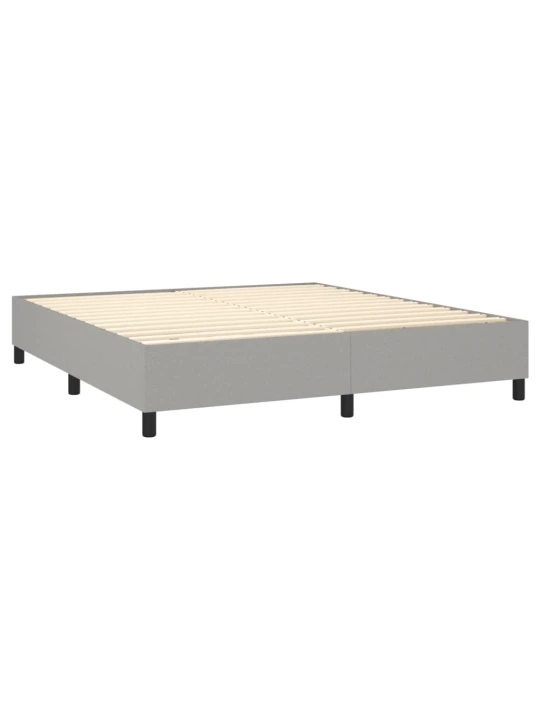Box spring postel s matrací a LED světle šedá 160x200 cm textil
